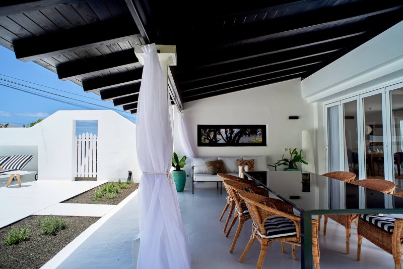 Terraza protegida del viento